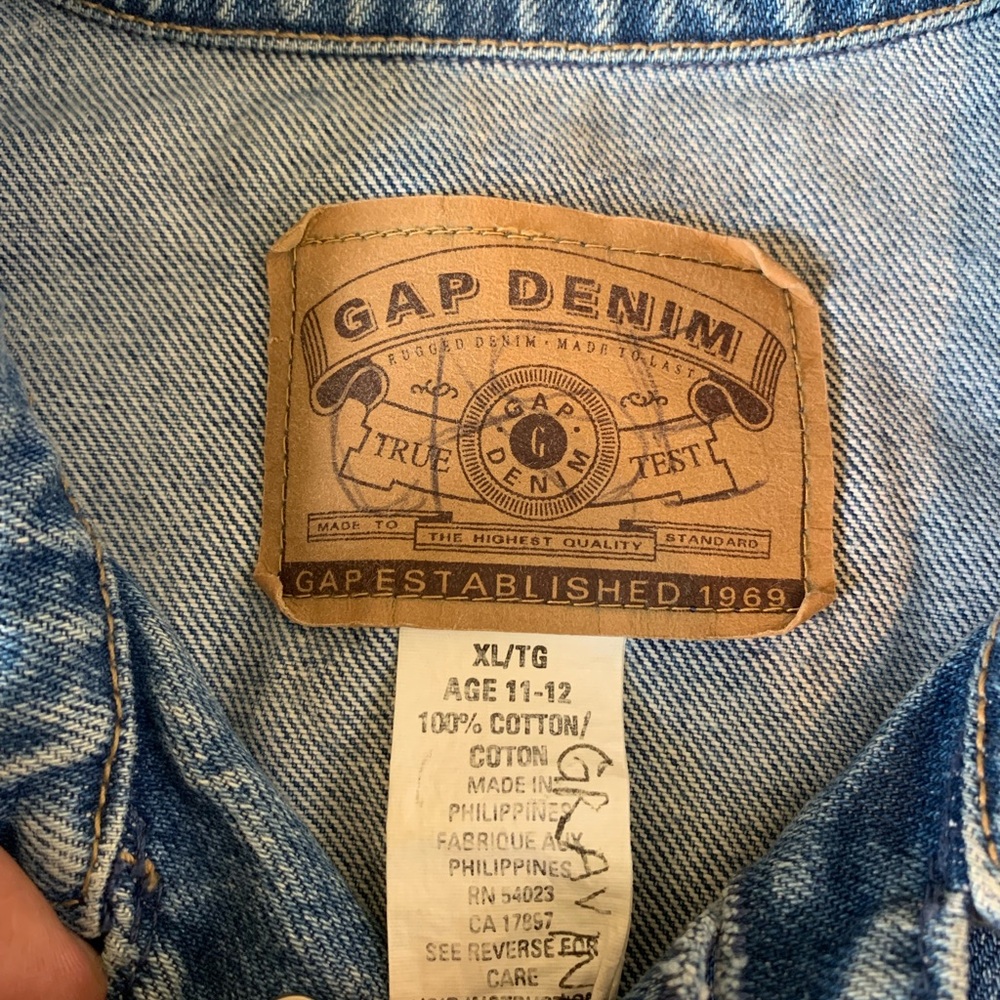 Vintage Gap women’s Denim Jean jacket - Kids XL - Picture 5 of 8
